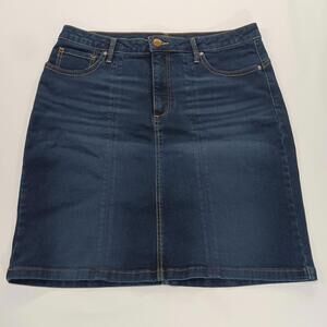 LEE RIDERS Shape Illusions Women's Blue Slim Fit Stretch Denim Skirt Size 14M